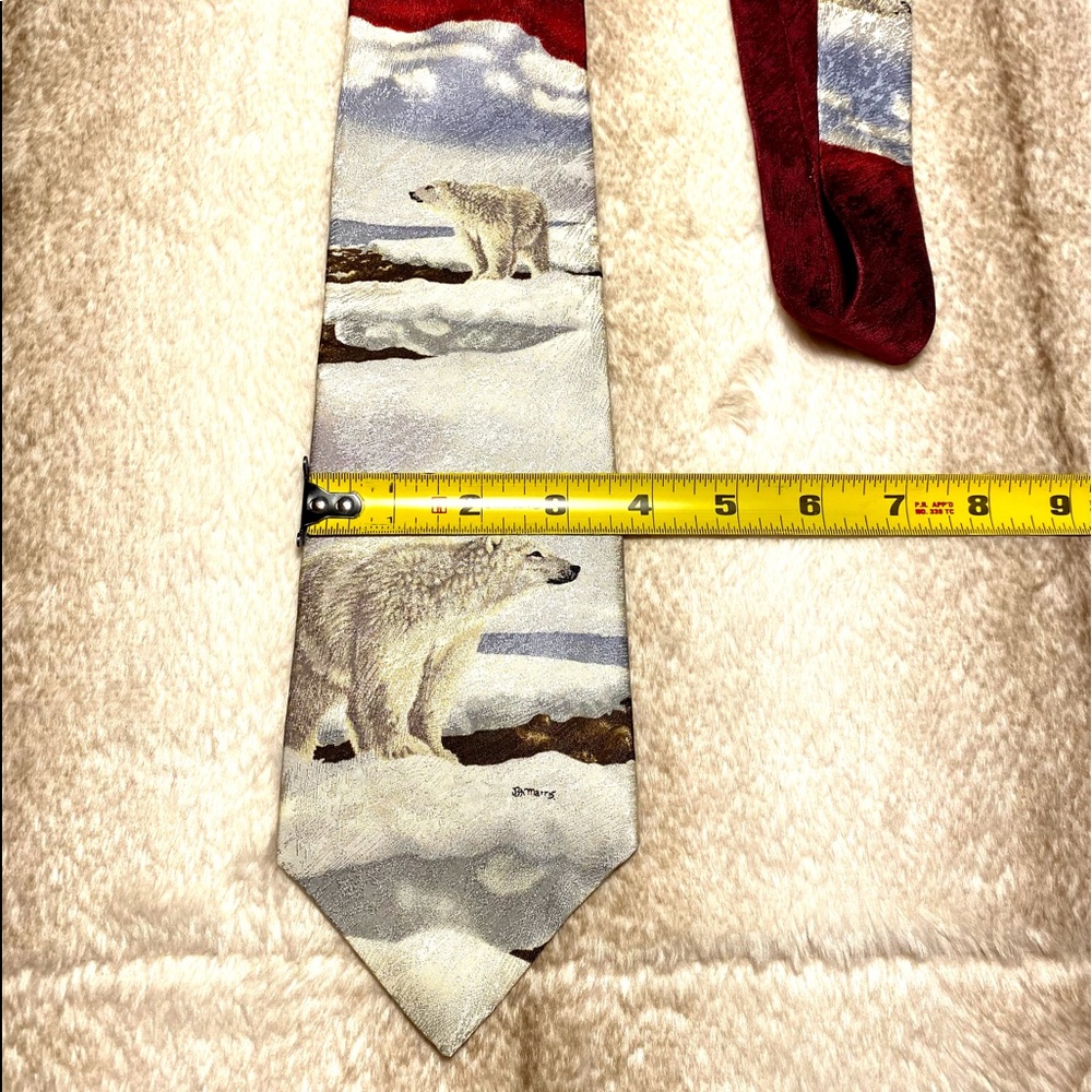 Bear Pattern silk Tie by Bonnie Marris - Picture 10 of 11